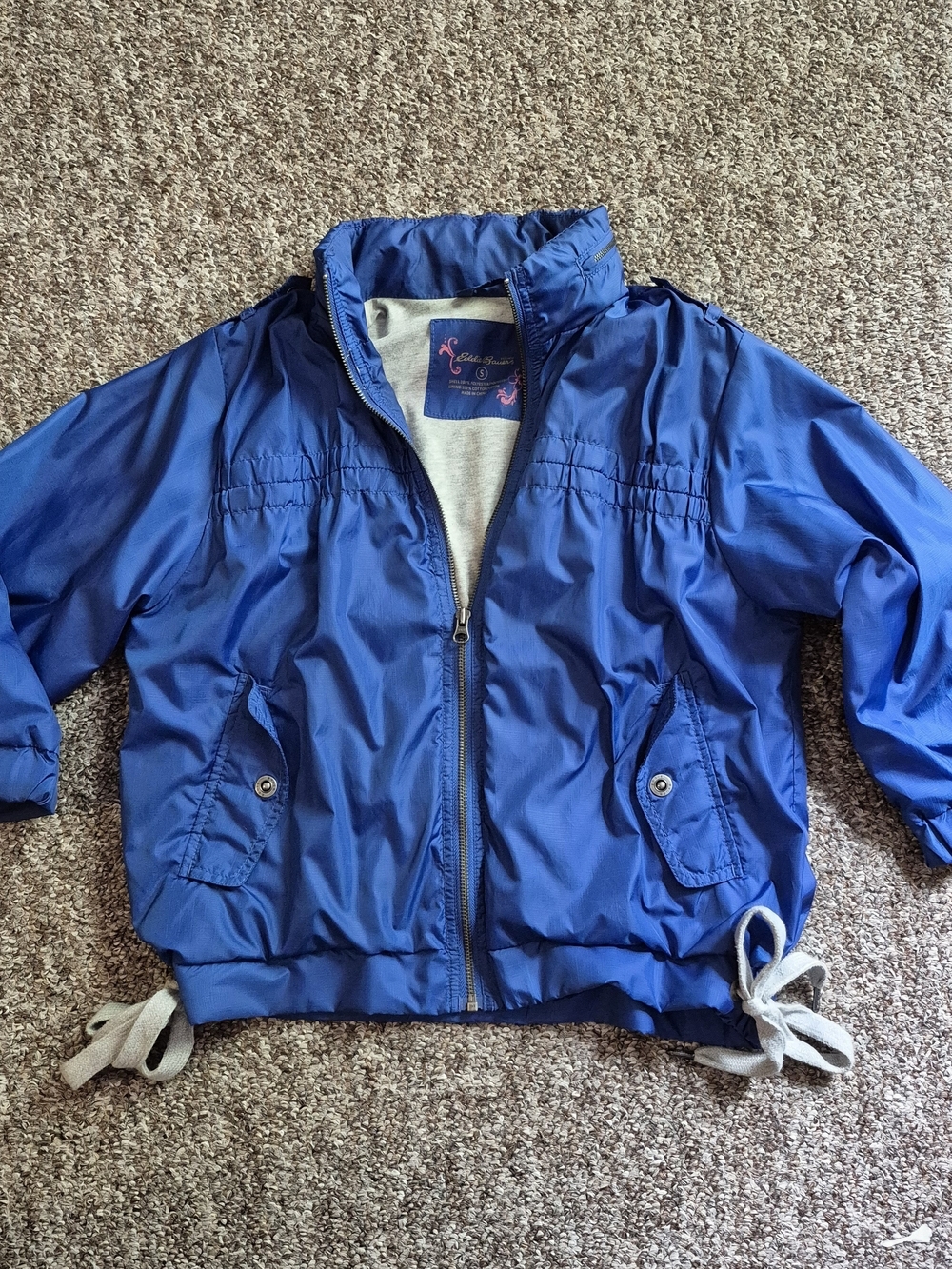 Eddie Baurer Ladies Fashion Blue Windbreaker Jacket 100% Cotton Vintage Small